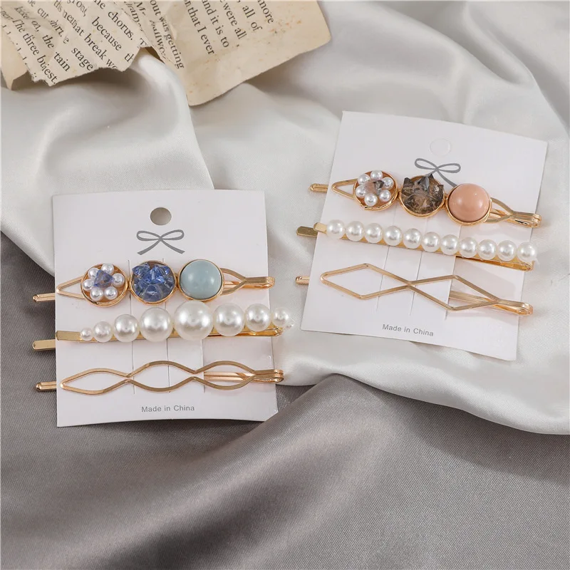 С украшением в виде кристаллов с длинным зажим комплект для волос милые