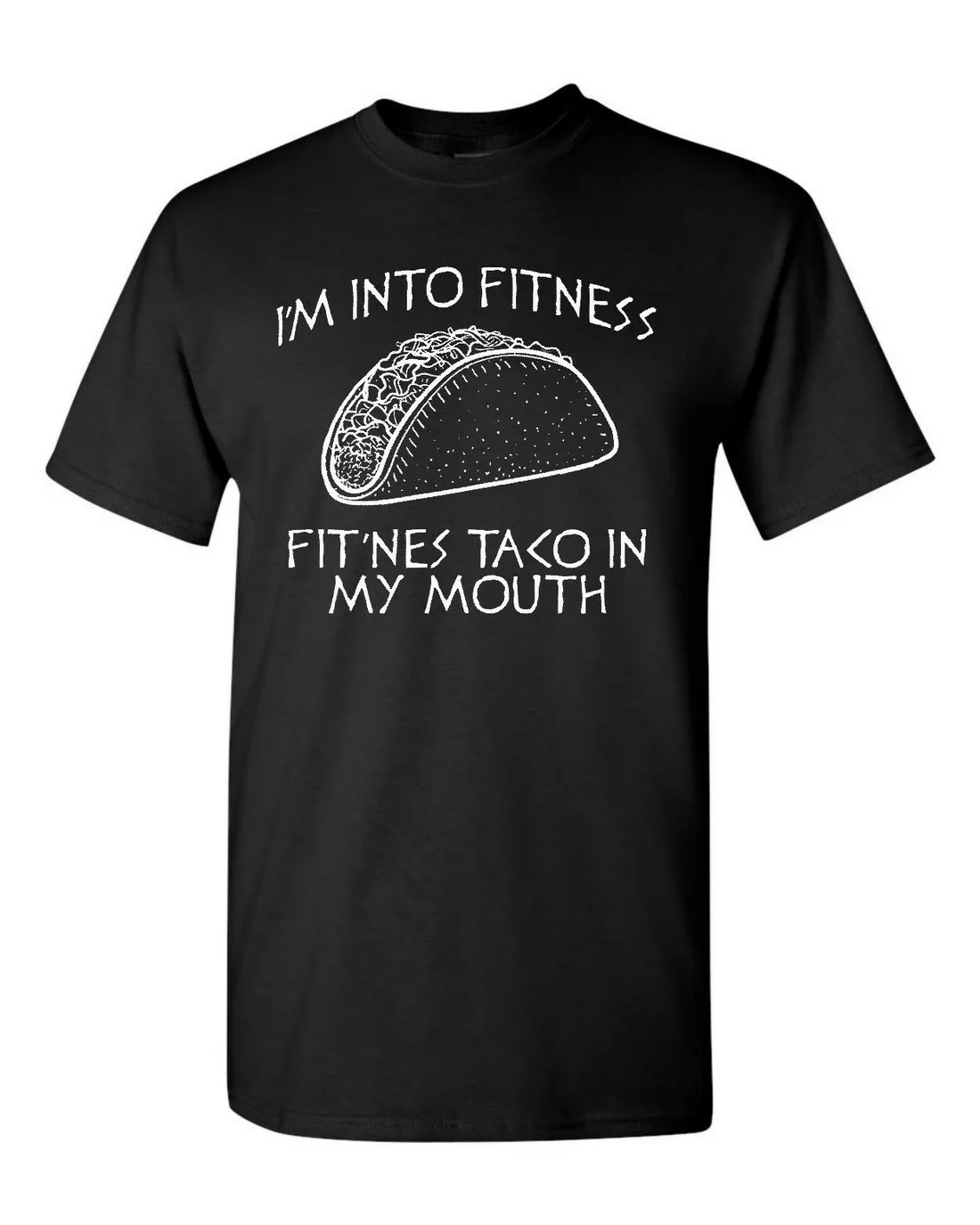 Забавные мужские футболки с надписью I'm Into Fit'nes Taco In My Mouth 1861 повседневные для