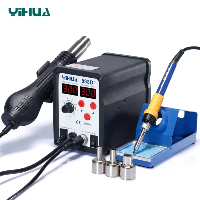 

Cell Repair Tool Large Power Soldering Iron Station YIHUA898D+ Soldering Station Hot Air 720W For Motherboard Welder
