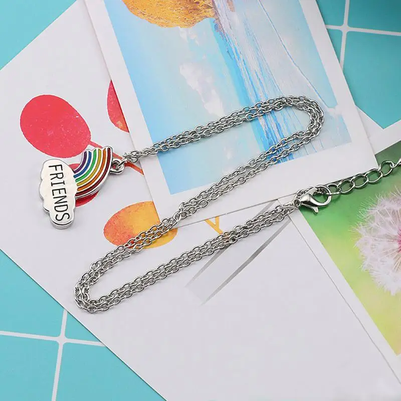 2 шт./компл. Модный кулон Best Friend ожерелье радуга разбитое сердце женский подарок