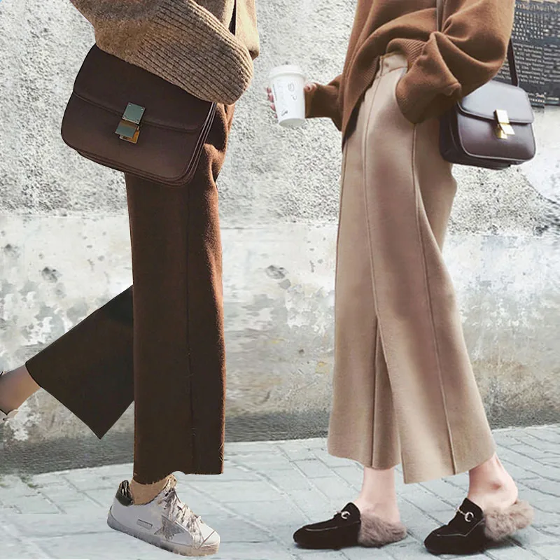 Модель 2020 года модные зимние новые женские брюки плотные шерстяные девять брюк