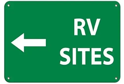 

Crysss Warning Sign Rv Sites Left Arrow Activity Sign Park Signs Road Sign Business Sign 8X12 Inches Aluminum Metal Sign