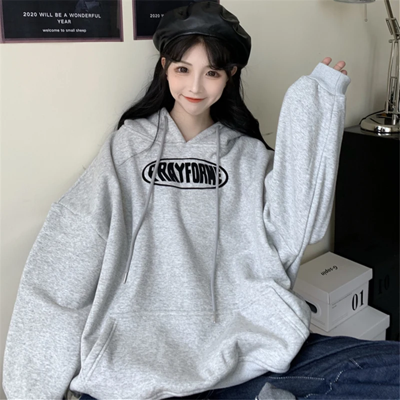 

Waitmore Sweater Women's Autumn and Winter Loose Korean Style Fashionable Ins Idle Style BF Fleece-Lined Thickened Chic Hong