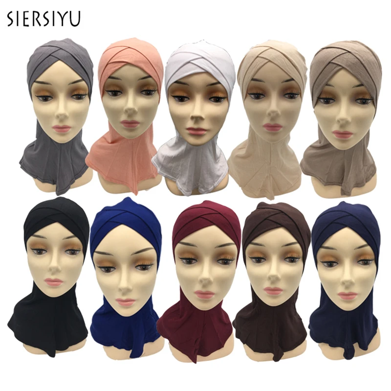 Мягкий мусульманский хиджаб с полным покрытием Женский шарф под шею головной
