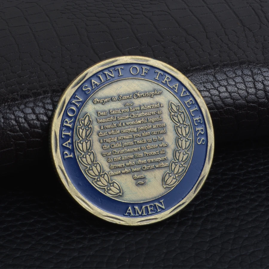 St. Christopher Commemorative Coin Patron Saint Of Travelers Challenge Gift Collection Non Currency | Дом и сад
