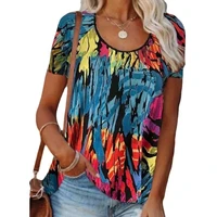 2021 summer fashion new loose printed round neck short sleeve t shirt top