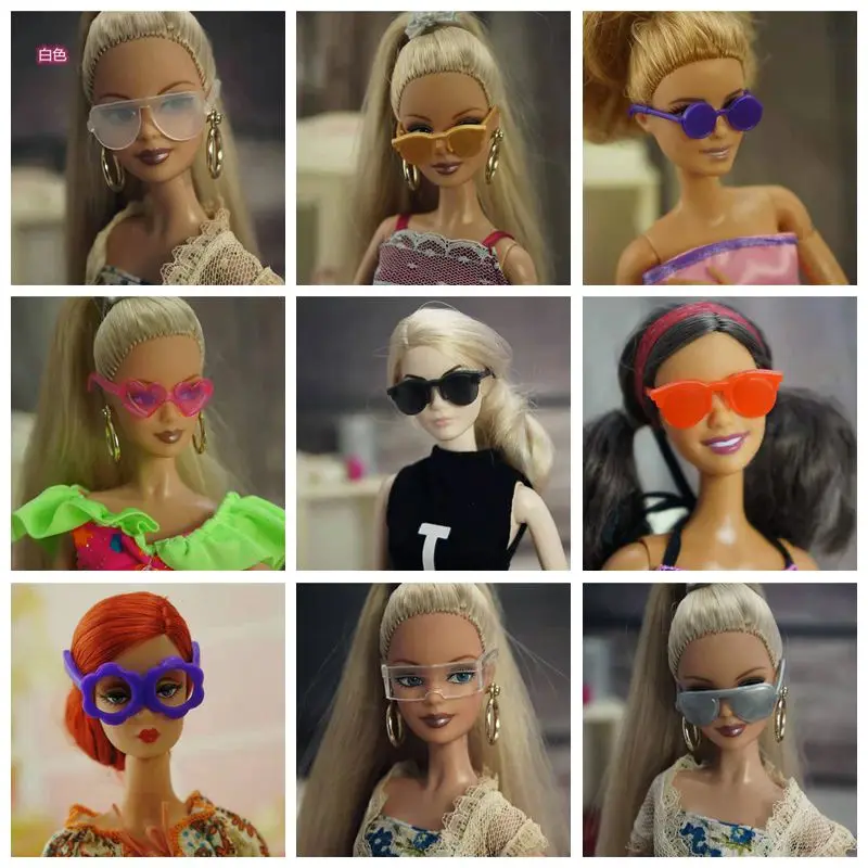 

11.5" Doll Glasses For Barbie Accessories Kurhn Mini Multicolor Plastic Sunglasses 1/6 BJD Dollhouse Decoration Toys Girl Gifts
