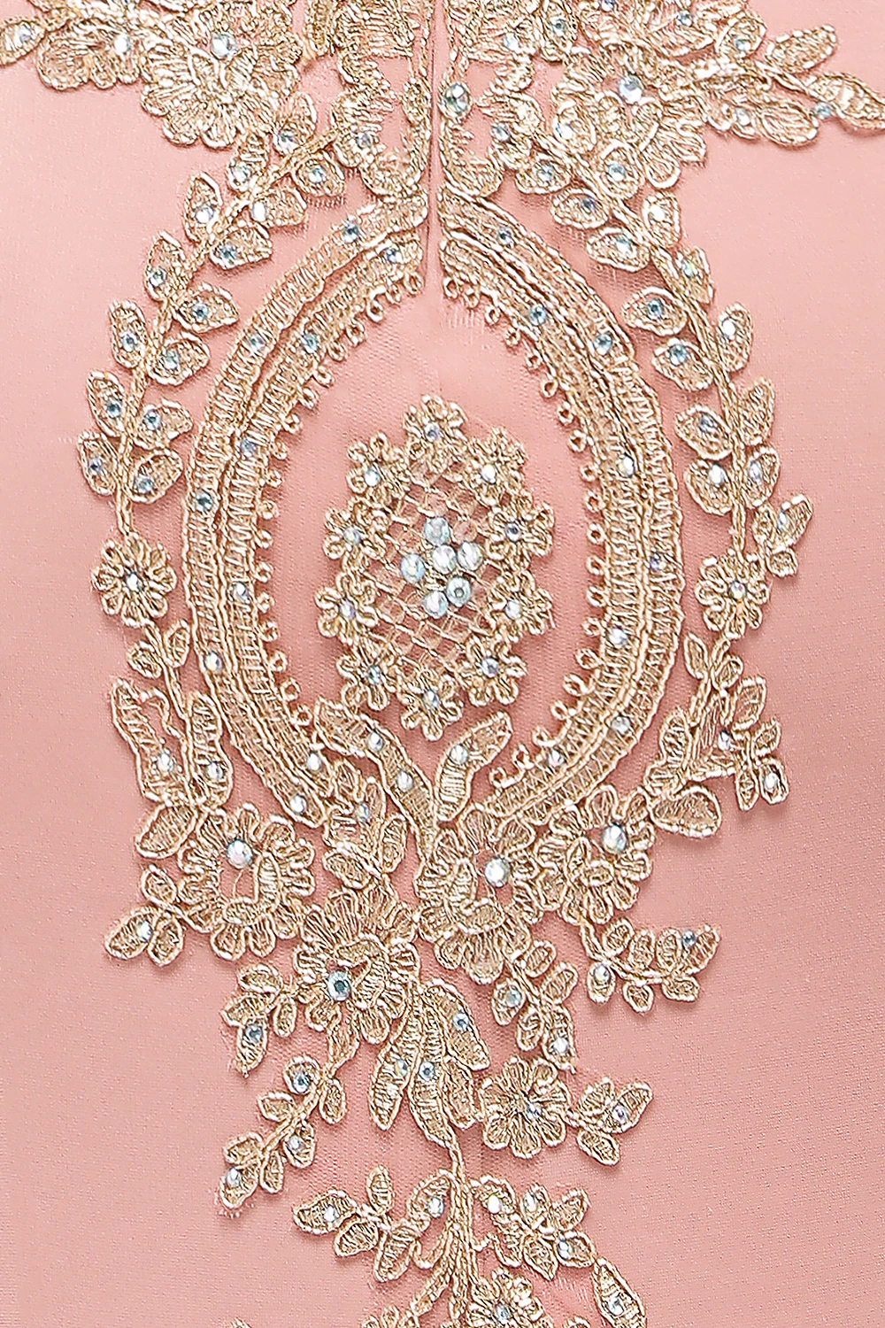 Длинное вечернее платье-Русалка цвета розового золота элегантное официальное