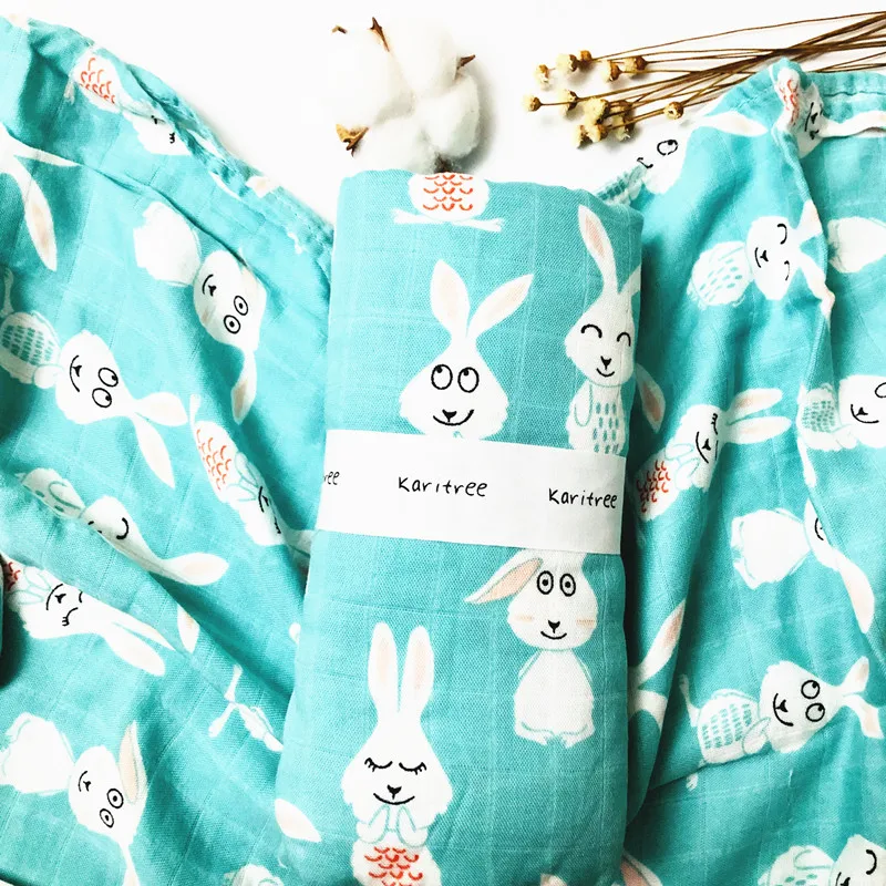 Муслиновое одеяло для новорожденных 30% Бамбук + хлопок 47 дюймов | Мать и ребенок