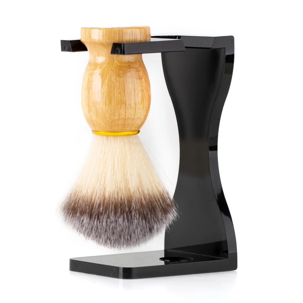 

Clear/Black Acrylic Shaving Brush Stand, Men's razor stand Holder for Brush Maintain Traditional Wet Shave Tool