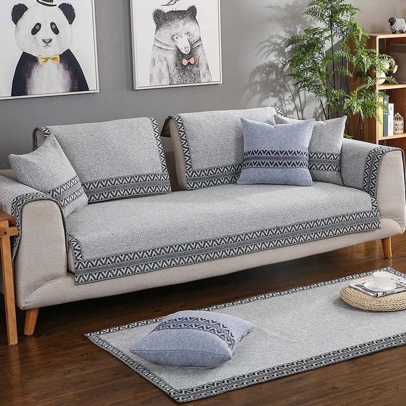 1 шт. хлопковый льняной тканевый чехол для дивана современный стиль мягкий