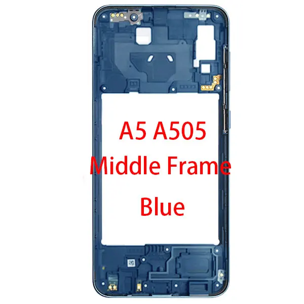 Для samsung A20 A30 A40 A50 A205F A305F A405F A505F спереди Корпус ЖК-дисплей средняя рамка задняя пластинчатый Корпус чехол-накладка - Цвет: A20 mid-frame-Blue