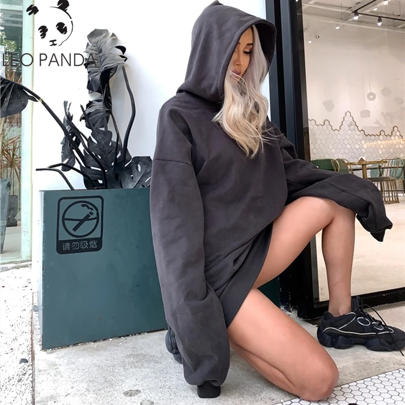 Женская толстовка с капюшоном повседневный теплый пуловер размера плюс длинными