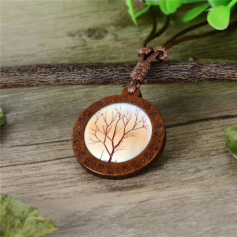 2018 Новая мода дерево стекло кабошон ожерелье подвеска с деревом жизни винтажная