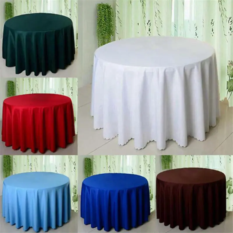 Круглая скатерть Роскошная атласная Скатерть из полиэстера маслостойкая для