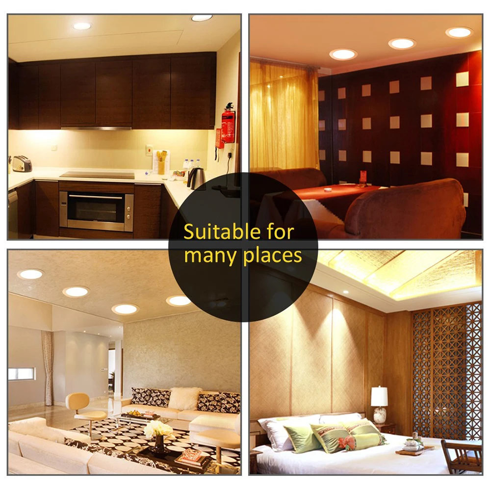 

Led Panel Light AC85-265VCeiling Light 3/4/6/9/12/18W Ultra-thin Recessed Downlight Round LED Spotlight Indoor Lighting led lamp