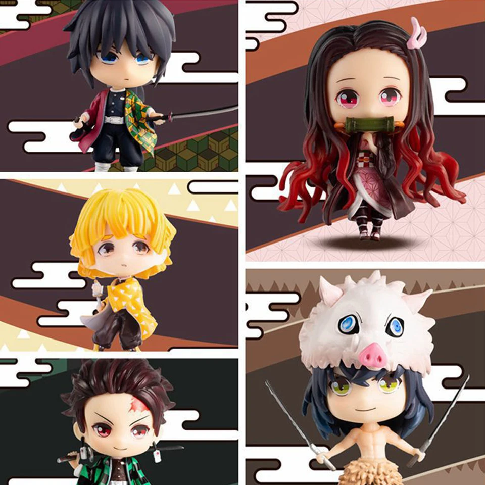 Tronzo Cute Demon Slayer Kimetsu no Yaiba Kamado Nezuko Zenitsu Giyuu ПВХ фигурка модель куклы игрушки украшение подарок|Игровые фигурки и