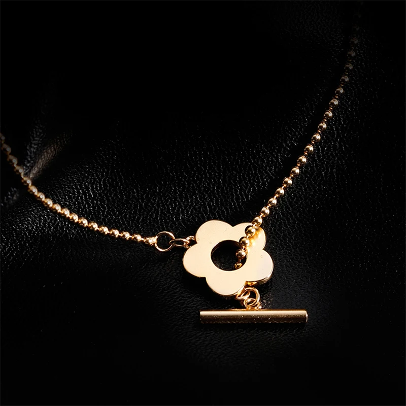 

925 Silver Flower Necklace Boho Jewelry Minimalism Pendant Chocker Kolye Vintage Collier Bijoux Femme Women Necklace