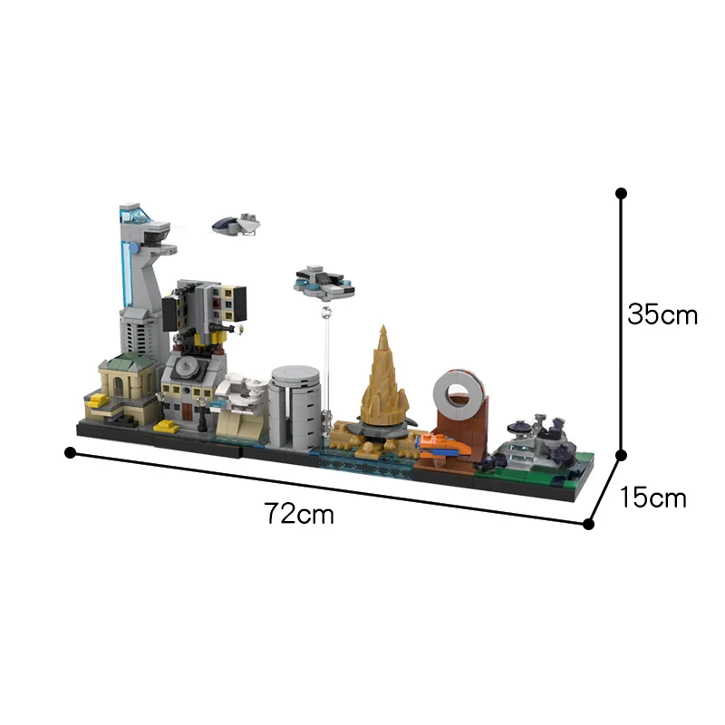 

Superhero-Skyline Architecture Diy Building Blocks Bricks 600pcs Collection MOC Architecture Toy Blocks Creative Gifts Children