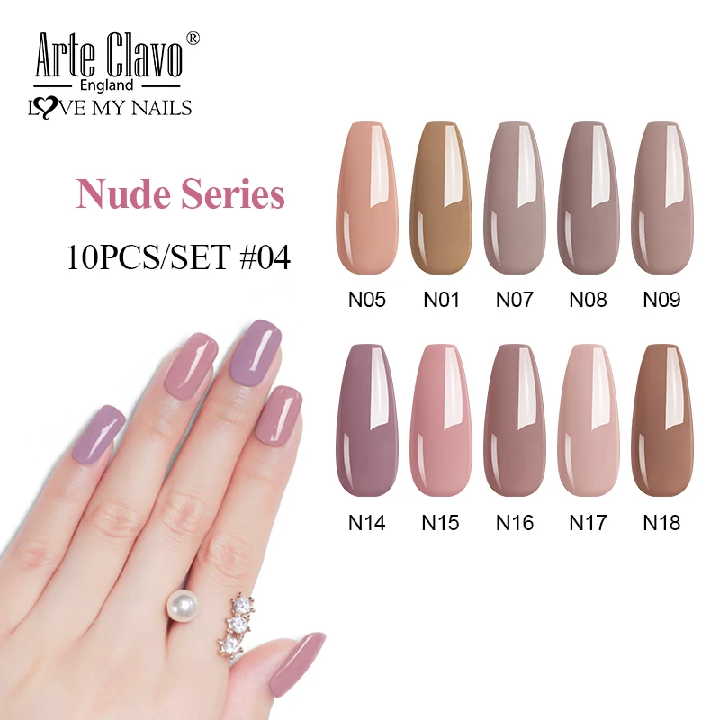 

Arte Clavo 15ml Wholesale Gel Polish Nude Colors Semi Permanent Soak Off UV LED Gel Nails Varnish Base Coat No Wipe Top Coat