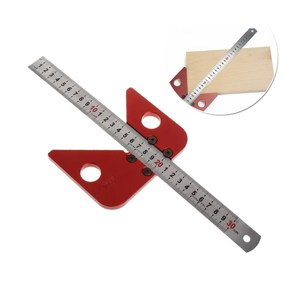 

1 Set Woodworking Center Ruler 45 Degrees Center Scribe Square Center Line Measuring Tool Center Finder Line Woodworking Tool