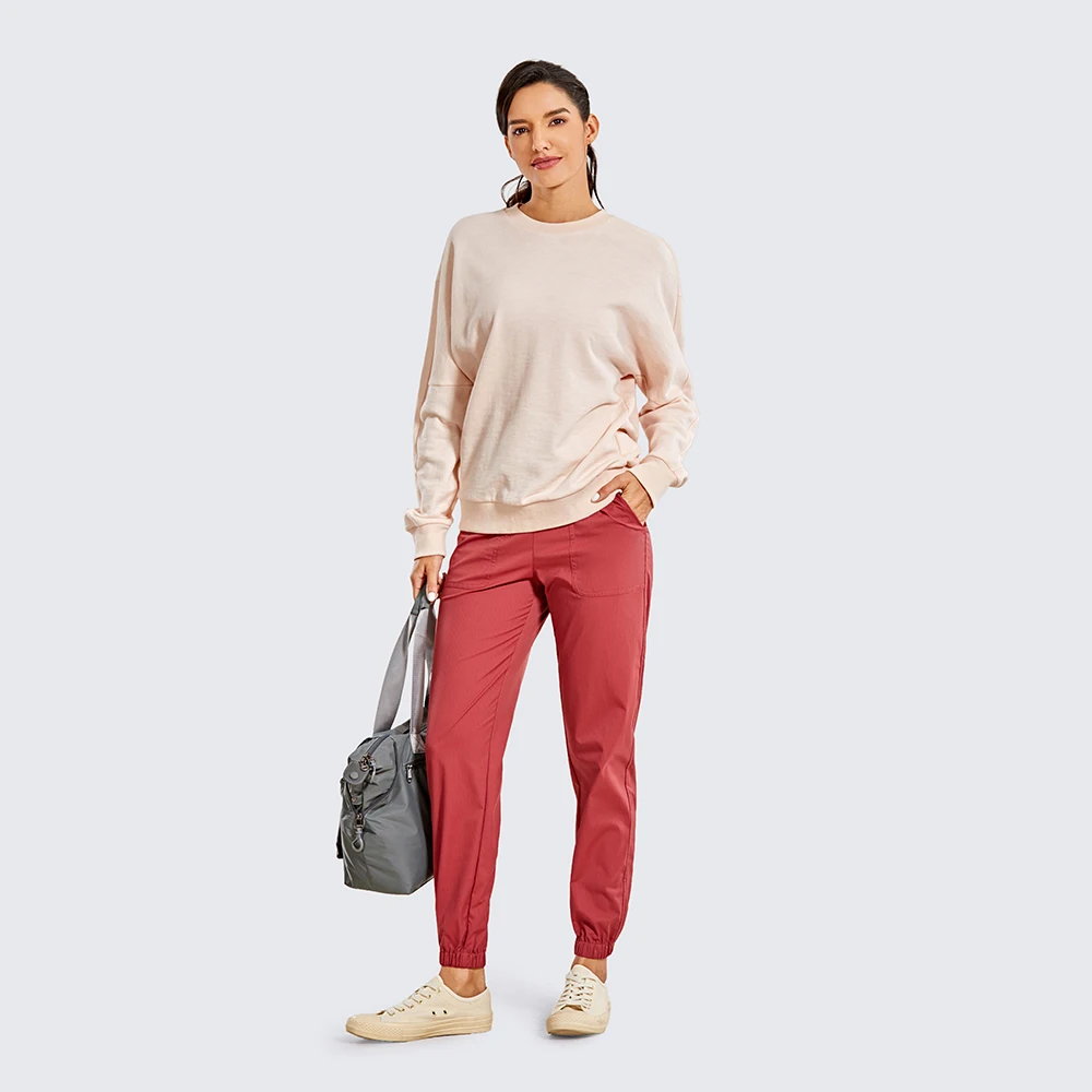 SYROKAN Women's Lightweight Casual Joggers Athletic Drawstring Lounge Pants Elastic Waist with Pockets