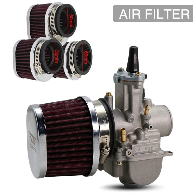 50mm 55mm 60mm Motorcycle Air Filter 38mm 42mm 45mm Motocross Carburetor Intake for Yamaha/Kawasaki/Suzuki/Honda | Автомобили и