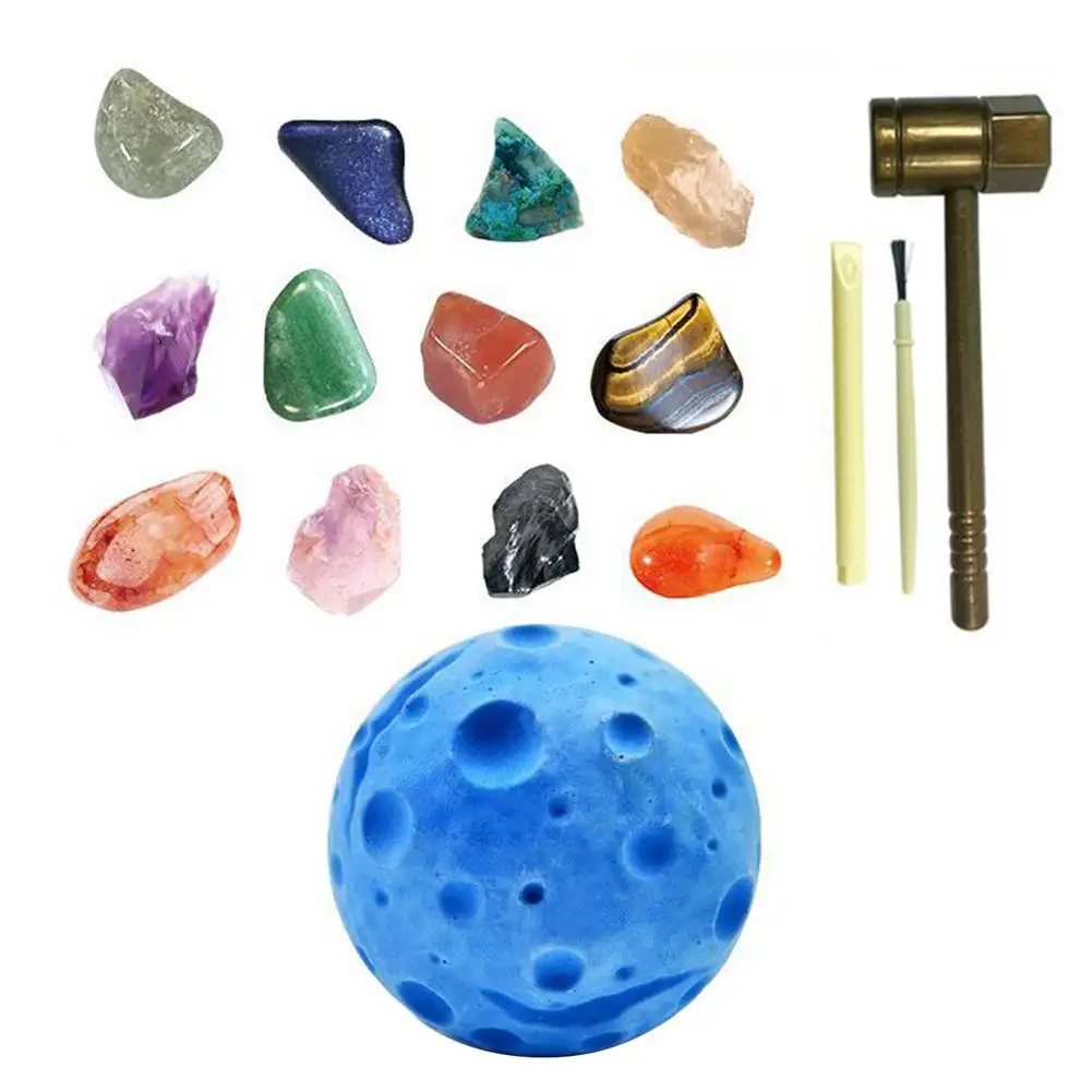 

Crystal Digging Kit 12 Real Gem Excavation Kit Mineral Excavation Toys For Kids Planet Gemstone Dig Kit With Mining Tools Geolog