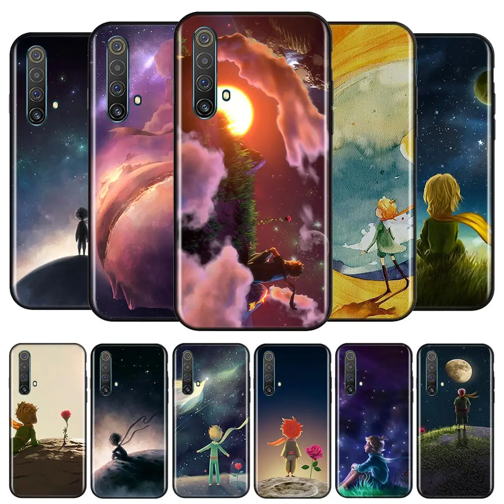 

Cute Little Prince For OPPO A74 A94 A93 A73 A53 A32 A31 A72 A12E A12 A11 A9 A5 2020 5G AX7 Black Soft TPU Phone Case