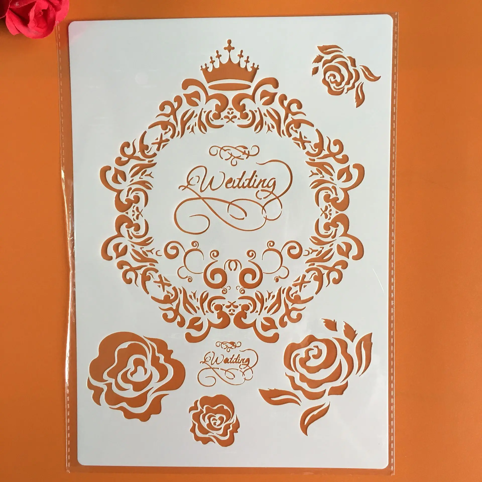A4 29 *21cm Flowers Crown rose DIY Stencils Wall Painting Scrapbook Coloring Embossing Album Decorative Paper Card Template,wall