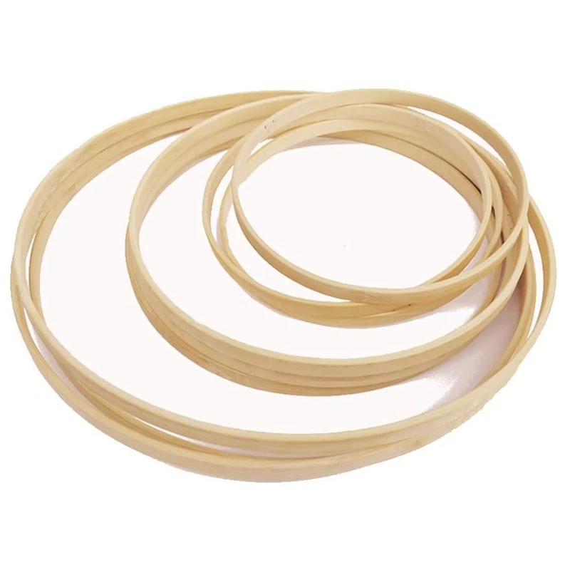 

Деревянные бамбуковые цветочные набор обручей венок макраме Ремесло Кольца для DIY Ловец снов Свадебный венок Декор 9 шт.