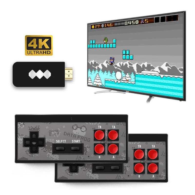 Data Frog USB Беспроводная портативная ТВ-видео игровая консоль со встроенными 600