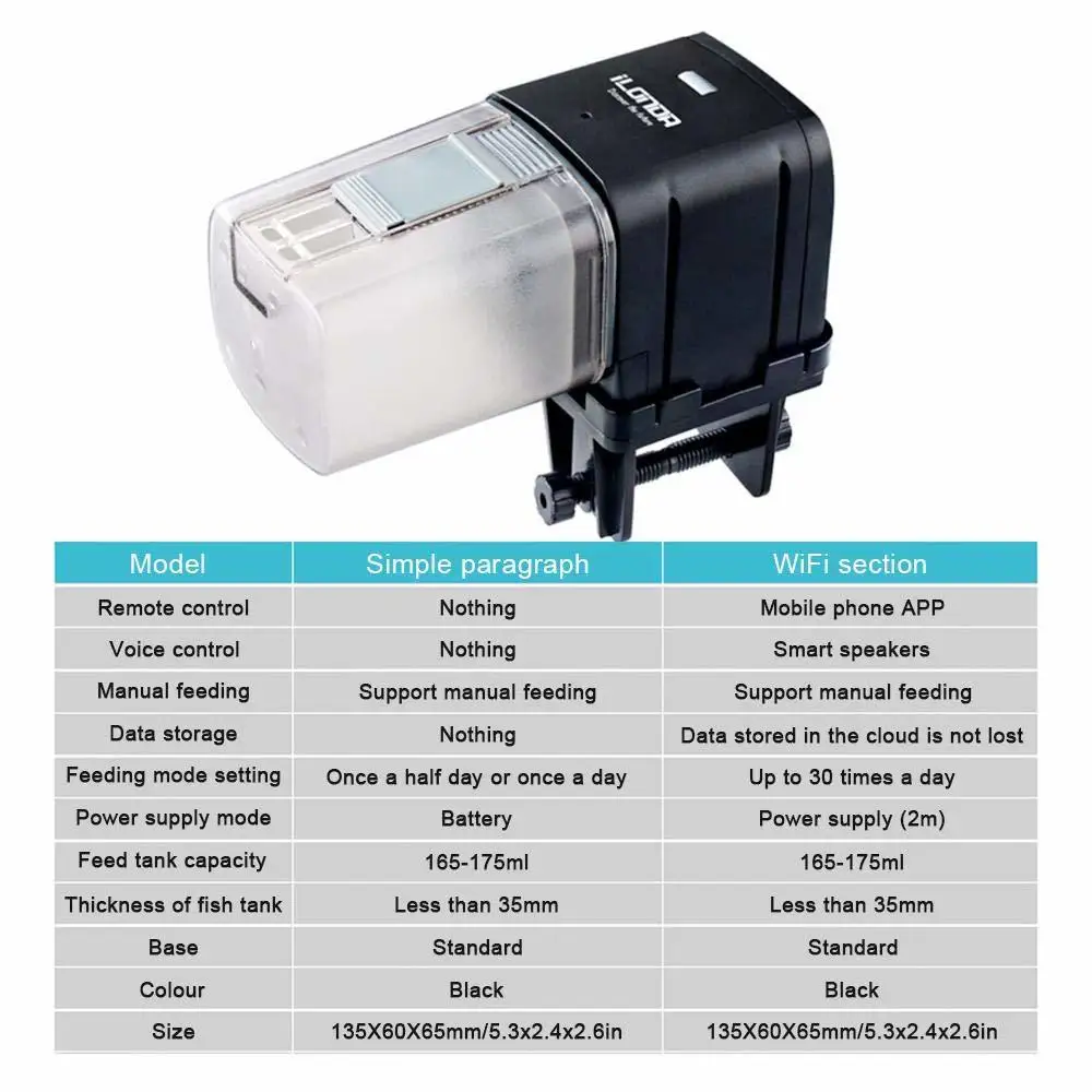 Автоматические кормушки для рыб 175 мл стандартного резервуара программируемый