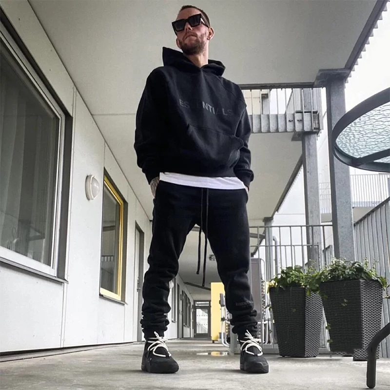 

High Quality Essentials Hoodie Men 2021 Fashion Harajuku Black Gray Essentials Hoodie Women Pullover Couple Crewneck Sweatshirt