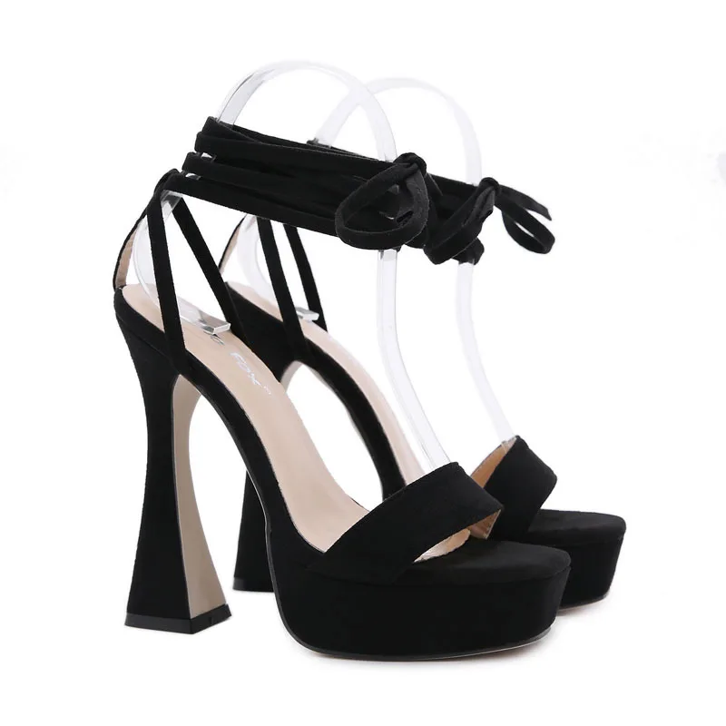 

Women sandals Roman sexy ribbon fashion water table wine glass and super high heel sandals woman