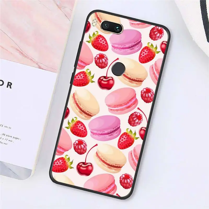 

Dessert ice cream Macaron Food Phone Cases For Xiaomi Redmi note 7 8 9 t k30 max3 9 s 10 pro lite Luxury brand shell funda coque