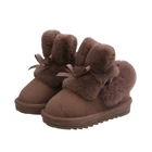 Детская обувь, зимние ботинки для девочек, утепленная обувь принцессы, милые детские зимние ботинки с кроличьими ушками, размер 21-30 SSS002