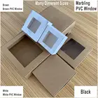 10 шт. многоразмерная Бумажная Коробка для мыла, Подарочная коробка из крафт-бумаги, посылка с прозрачным окошком из ПВХ, конфеты, сувениры, коробка из крафт-бумаги с дисплеем