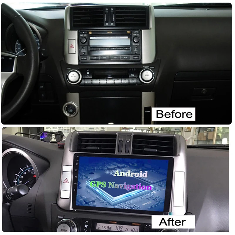 

9 Inch Android 10 HD Car MP5 Player Stereo Radio 2+16GB Wifi Bluetooth GPS Navigation for Toyota Prado 2009-2013
