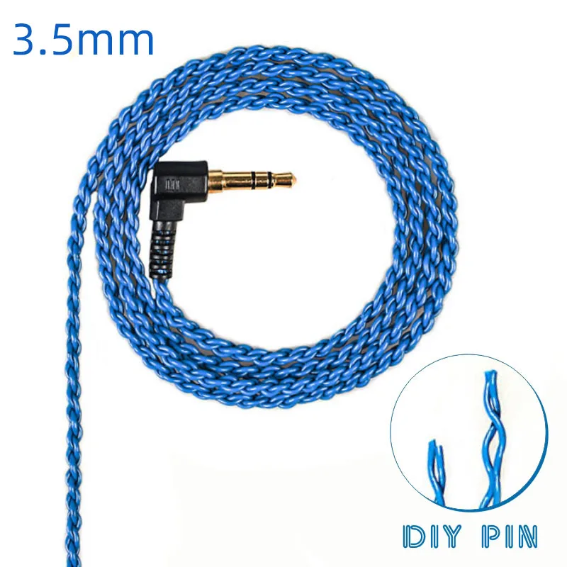 blue 3.5mm FDBRO обновленный провод 2,5 мм 3,5 мм DIY Ремонт Замена наушников кабель посеребренный провод MMCX 2PIN 0,78 мм IM A2DC IE80 IE8I - Цвет: blue 3.5mm