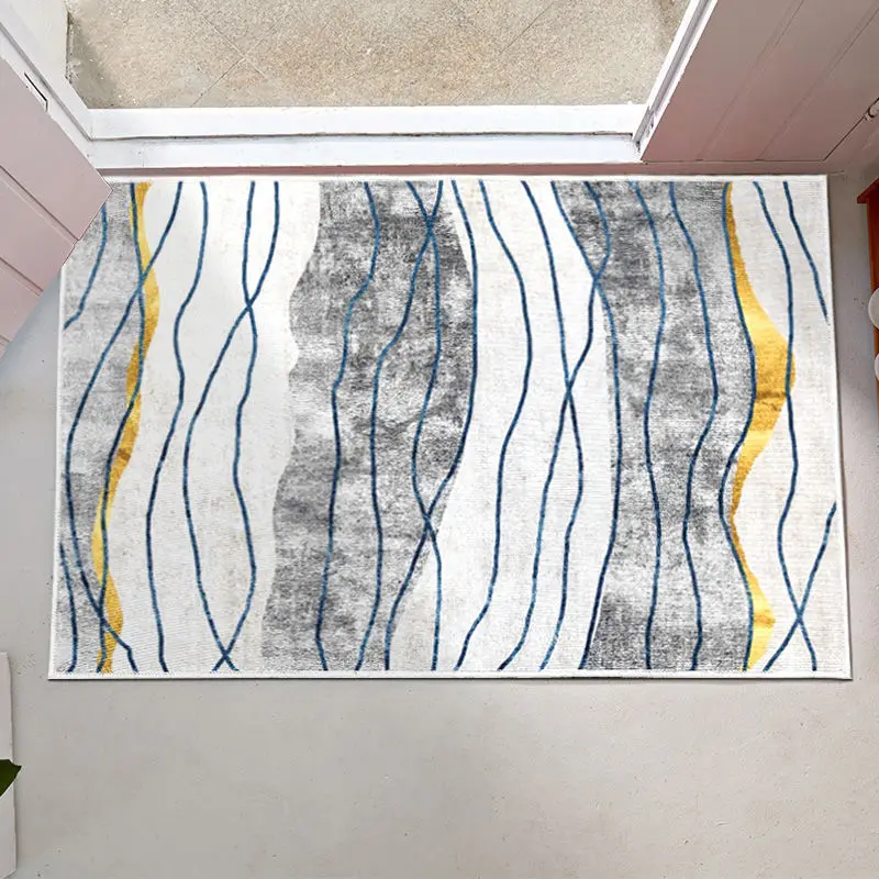 Напольный коврик с геометрическим цветочным принтом впитывающий нескользящий