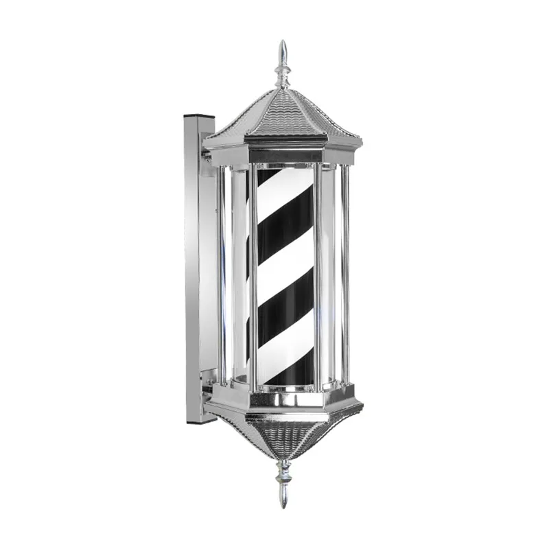 

Waterproof LED Barber Shop Pole Rotating Light Stripes Sign Hair Salon Red White Blue Black Hair Wall Hanging Lamp LED Downlight