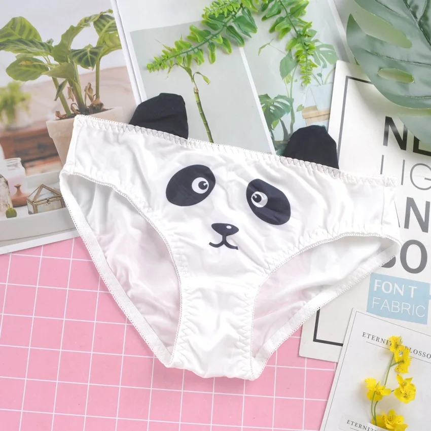 Трусы женские SP &amp CITY из сатина бесшовные с рисунком в виде панды хлопковые со