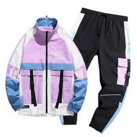 men streetwear tracksuit harajuku joggers suit sets mens tracksuit jacketpants 2pc sets spring autumn jackets long pants