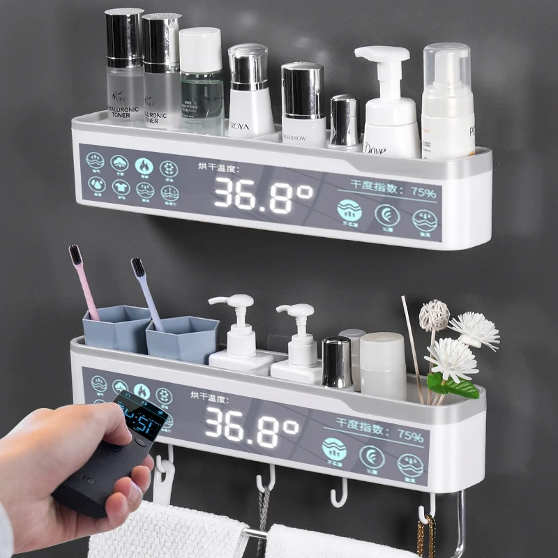 

Punch-Free Bathroom Organizer Shelf Household Items Bathroom Accessories Bath kitchen Towel Holder Cosmetic Shampoo Storage Rack