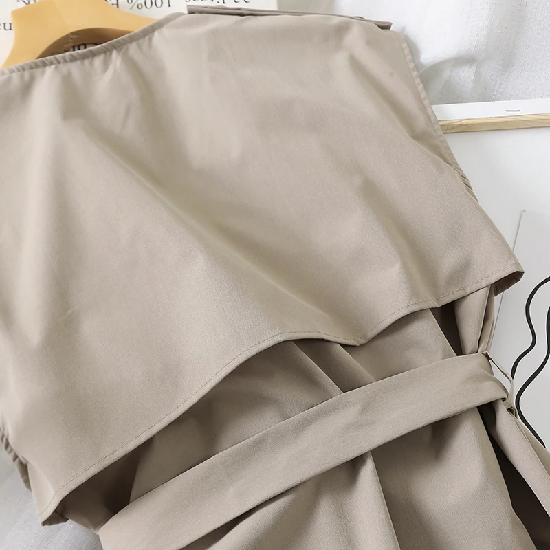 Gowyimmes New Autumn Slim Women Trench Dress Elegant Office Lady Sleeveless Dress Vestidos Winter Bottomings Vestido PD533