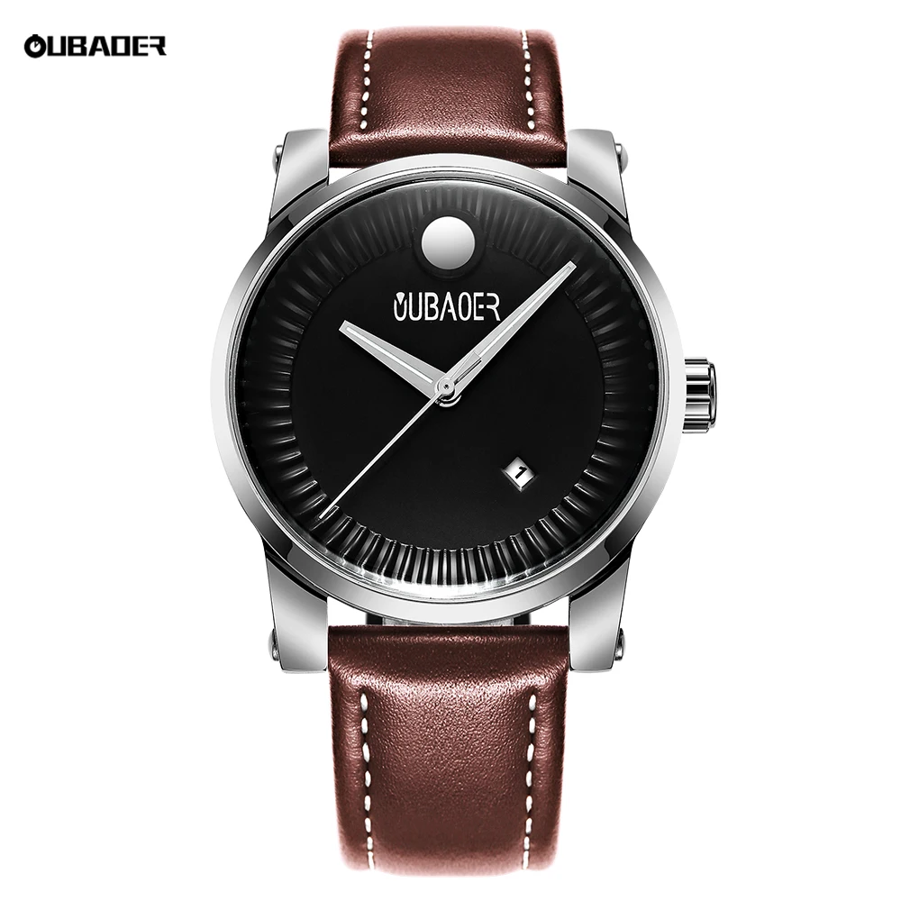 

Top Brand OUBAOER Men Watches Quartz Chronograph Watch Leather Casual Wristwatches Luxurious Creative Clocks Relogio Masculino