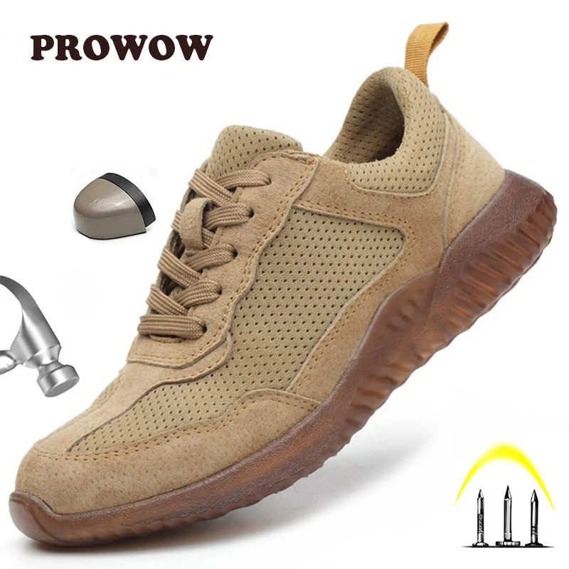 Стальной Подносок из валяной кожи дышащая Рабочая обувь безопасности для мужчин