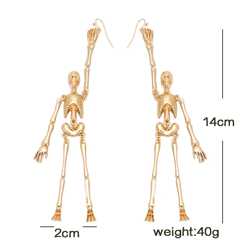 Женские винтажные серьги-скелетоны большие креативные Висячие серьги 2019 |