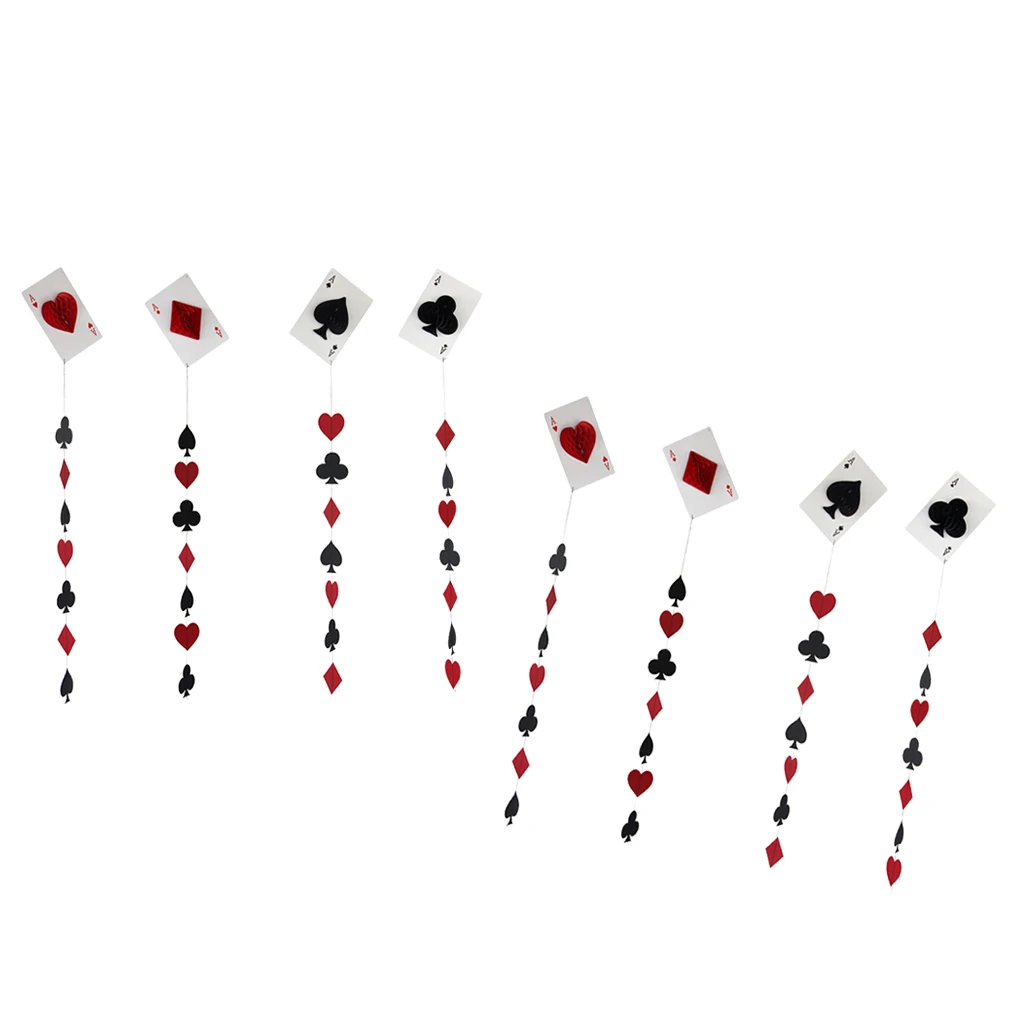 Набор из 8 игральных карт Бумажная гирлянда-казино ночной покер ночь-бриллианты